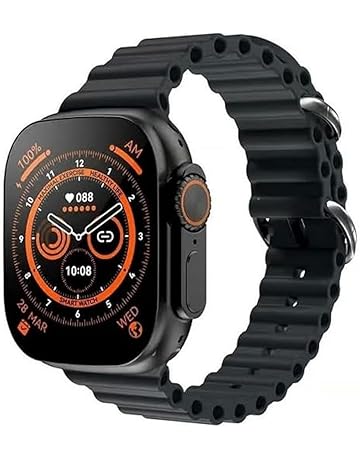 ساعة ذكية T900 NFC الترا بخاصية الاتصال قريب المدى ومكالمات بلوتوث وشحن لاسلكي (اسود)